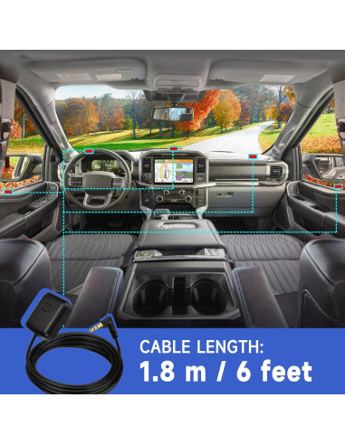 Antena GPS Activa Impermeable GODPEE 1.8m para Coche