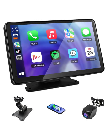 Estéreo de Coche Inalámbrico Haudio 7" con CarPlay y GPS