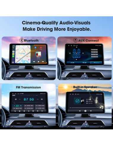 Estéreo de Coche Inalámbrico Haudio 7" con CarPlay y GPS