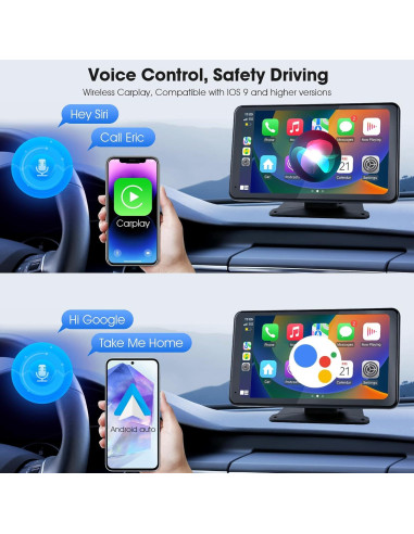 Estéreo de Coche Inalámbrico Haudio 7" con CarPlay y GPS