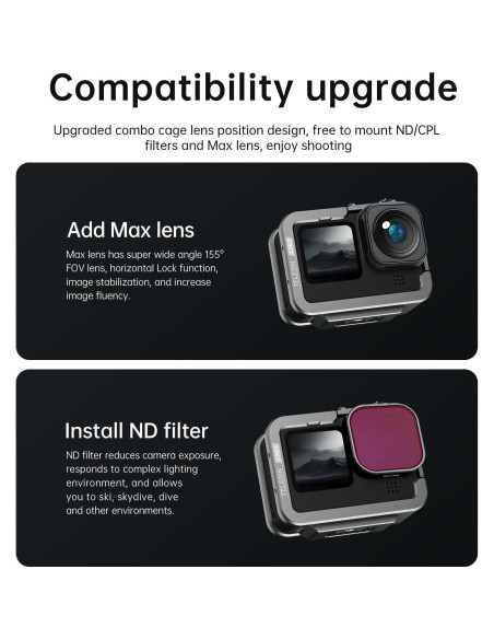 Caja de Aluminio TELESIN para GoPro Hero 13 12 11 10 9