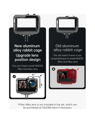 Caja de Aluminio TELESIN para GoPro Hero 13 12 11 10 9