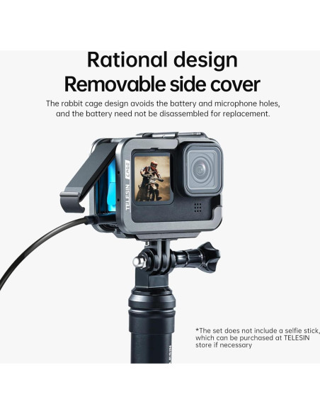 Caja de Aluminio TELESIN para GoPro Hero 13 12 11 10 9