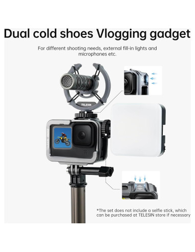 Caja de Aluminio TELESIN para GoPro Hero 13 12 11 10 9