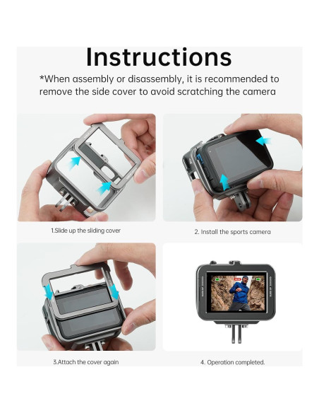 Caja de Aluminio TELESIN para GoPro Hero 13 12 11 10 9