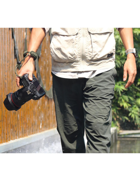 Correa de Muñeca Paracord Verde Militar para Cámara DSLR