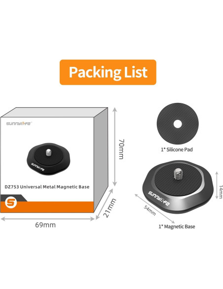 Base de Soporte Magnético Universal para Cámara LIBOQIAO Base de Soporte Magnético Universal para Cámara LIBOQIAO