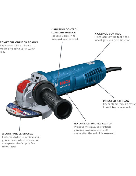 Amoladora Angular Bosch GWX13-60PD 6" X-LOCK 13A
