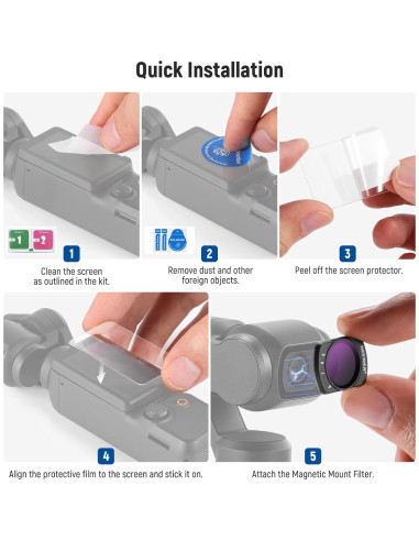 Filtro ND Variable NEEWER ND2-ND32 y ND64-ND512 para DJI Pocket 3