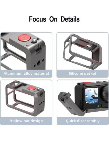 Marco Protector de Aluminio KETOPKIN para DJI Osmo Action 3/4/5 Pro
