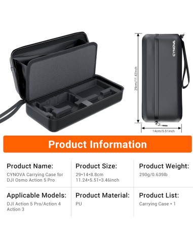 Bolsa de Transporte CYNOVA para DJI Osmo Action 4/5 Pro - Almacenamiento Seguro
