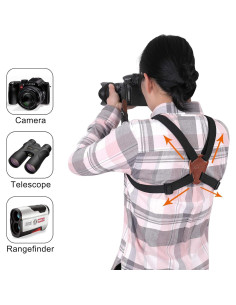 Correa de cámara Vigorport cruzada para DSLR y binoculares - Marrón 2