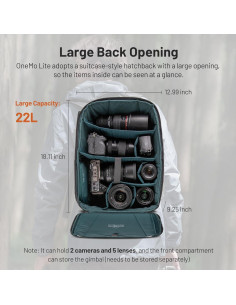 Mochila para cámara PGYTECH OneMo Lite 22L negra DSLR y dron 2