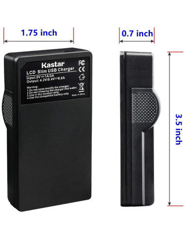 Cargador USB Kastar con 2 Baterías NP-BX1 para Sony