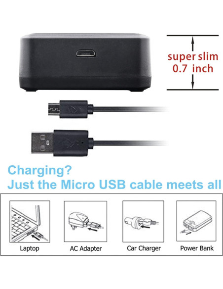 Cargador de Batería LCD Triple USB Kastar NP-BX1 para Sony