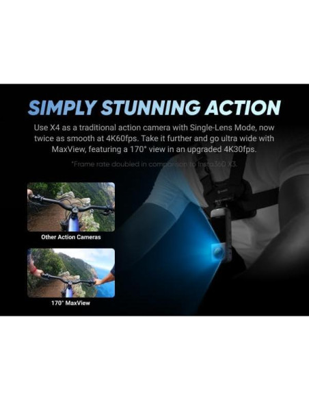 Cámara de Acción 360 Insta360 X4 - 8K, 72MP, Negro Cámara de Acción 360 Insta360 X4 - 8K, 72MP, Negro