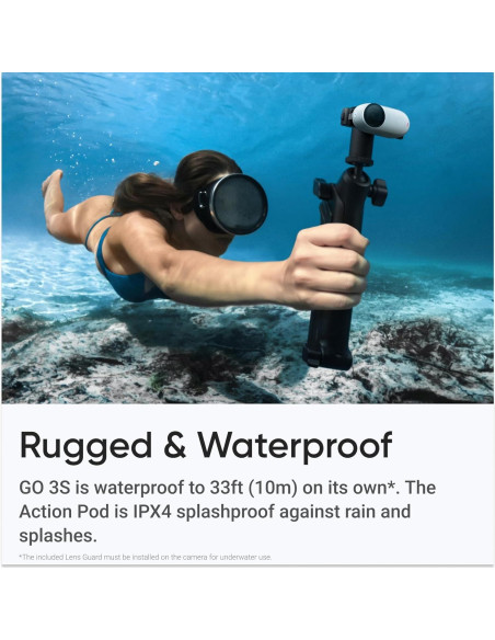 Cámara de Acción Insta360 GO 3S 128GB Negra 4K Impermeable