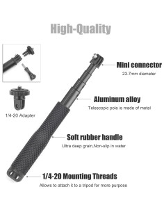 Palo de Selfie SOONSUN 58.42 cm para GoPro y Cámaras de Acción 2