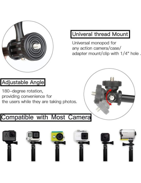 Bastón de Selfie Telescópico Impermeable VVHOOY 30-94 cm