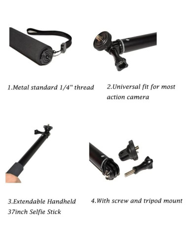 Bastón de Selfie Telescópico Impermeable VVHOOY 30-94 cm