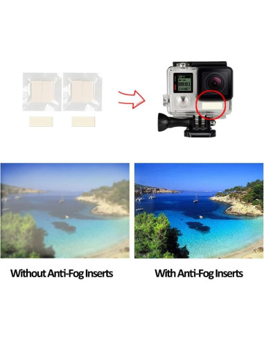 60 Inserts Antivaho Reutilizables para GoPro y SJCAM - Elecphbo