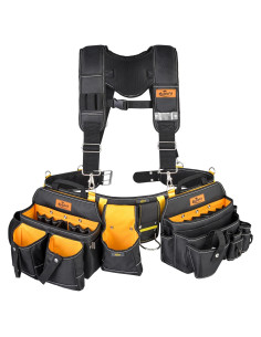 Cinturón de herramientas Aupofit 7 piezas 32 bolsillos negro