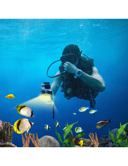 Luz Submarina Dimmable Suptig para GoPro Hero 13-4, 166g