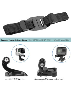 Soporte de Correa para Casco Ventilado Liveda Ajustable Compatible con GoPro e Insta360 2