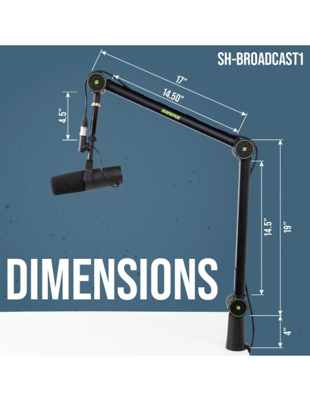 Brazo Articulado de Micrófono Shure By Gator BROADCAST1