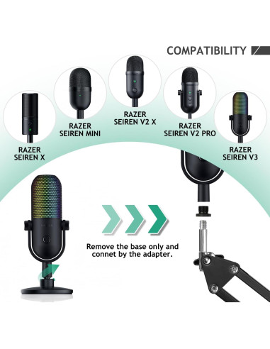Brazo de Micrófono Ajustable Rigych para Razer Seiren Mini V2 V3