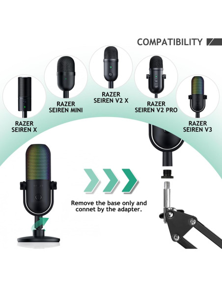 Brazo de Micrófono Ajustable Rigych para Razer Seiren Mini V2 V3
