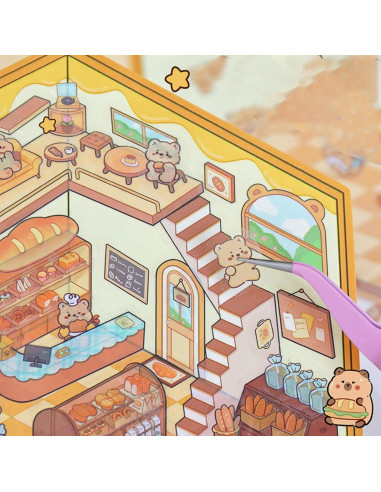 Pegatinas 3D DIY Genérico - Mini Escenas de Caricatura Coloridas