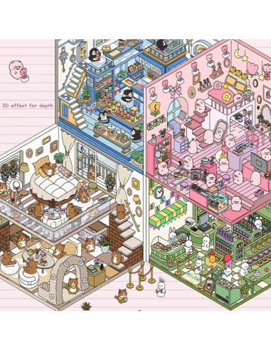 4 Sets Pegatinas 3D DIY MOSOTECH - Escenas de Mini Habitaciones