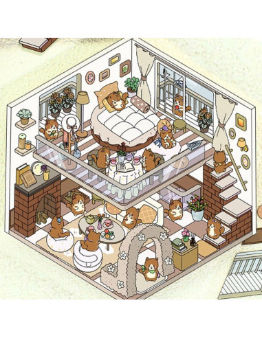 4 Sets Pegatinas 3D DIY MOSOTECH - Escenas de Mini Habitaciones