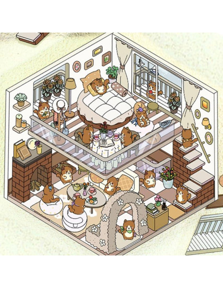 4 Sets Pegatinas 3D DIY MOSOTECH - Escenas de Mini Habitaciones 4 Sets Pegatinas 3D DIY MOSOTECH - Escenas de Mini Habitaciones