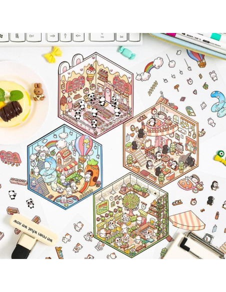 Pegatinas 3D DIY Genérico para Escenas de Casa - 4 Conjuntos