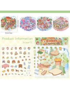 Set de 4 Adhesivos 3D DIY emmoLife - Escenas Creativas 2