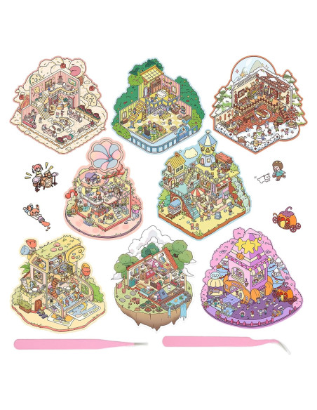 Stickers 3D Inchant 8 Juegos DIY para Decorar Habitaciones