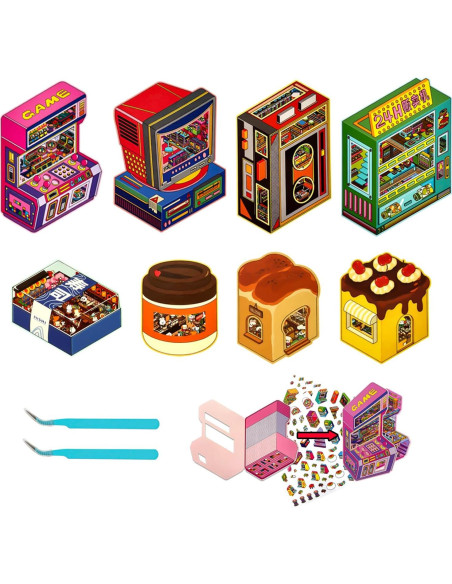 8 Juegos de Pegatinas 3D DIY NatldGs - Reutilizables y Creativas