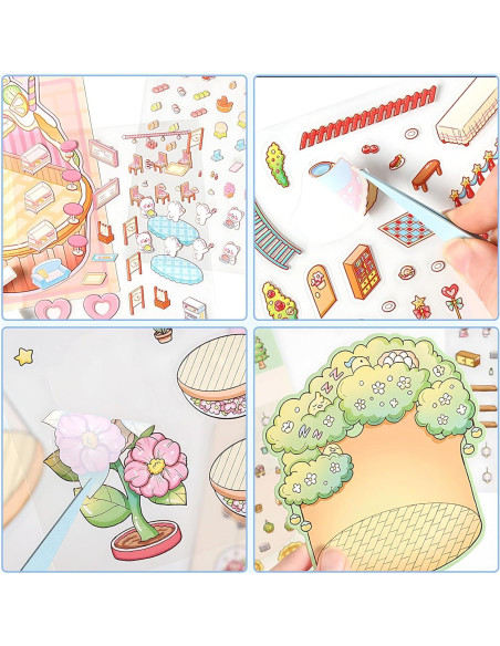 Set de Stickers 3D PRSTINCOL para Manualidades - 4 Escenas