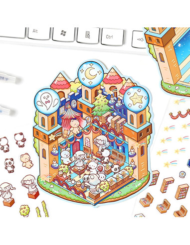 Set de Stickers 3D PRSTINCOL para Manualidades - 4 Escenas