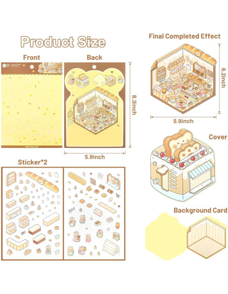 Pegatinas 3D DIY Prosperify - Mini Tiendas de Caricatura