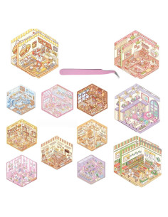 12 Sets de Pegatinas 3D DIY de Casa Affoto - Manualidades Creativas