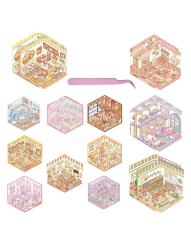 12 Sets de Pegatinas 3D DIY de Casa Affoto - Manualidades Creativas