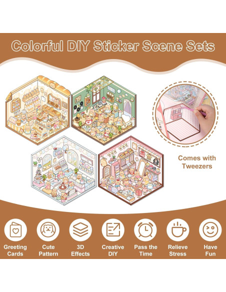 Pegatinas 3D DIY Prosperify - Mini Tiendas de Caricatura