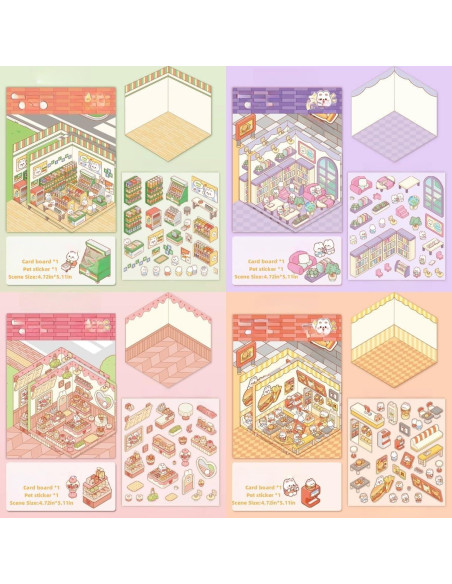 12 Sets de Pegatinas 3D DIY de Casa Affoto - Manualidades Creativas