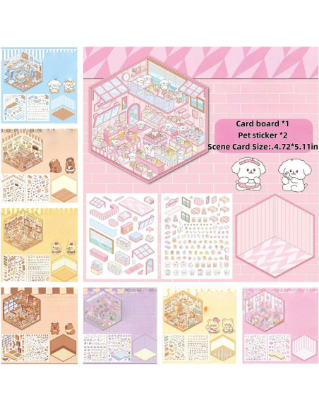 12 Sets de Pegatinas 3D DIY de Casa Affoto - Manualidades Creativas