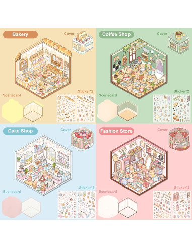 Pegatinas 3D DIY Prosperify - Mini Tiendas de Caricatura