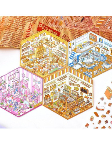 12 Sets de Pegatinas 3D DIY de Casa Affoto - Manualidades Creativas