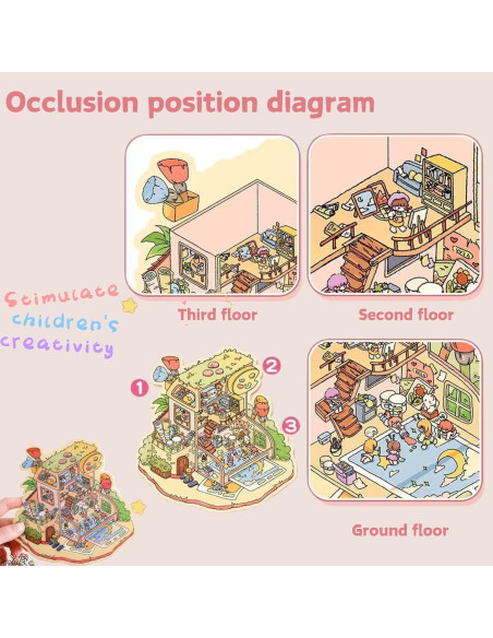 Set de Stickers 3D Casa Genérico - 8 Piezas Creativas Set de Stickers 3D Casa Genérico - 8 Piezas Creativas